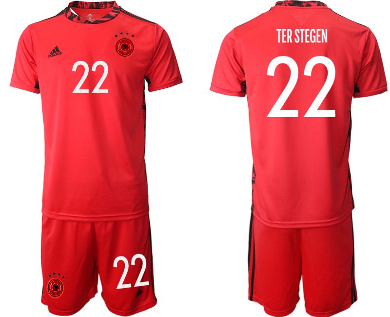 Men 2021 World Cup National Germany red goalkeeper #22 Soccer Jerseys